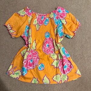 Hanna Andersson Orange Floral Blouse